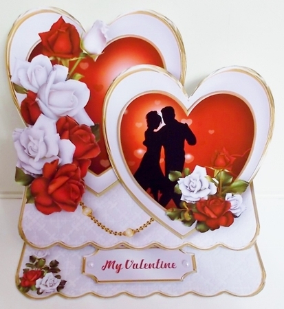 Romantic Moments - Double Hearts Easel Card Mini Kit by Pam Stubley