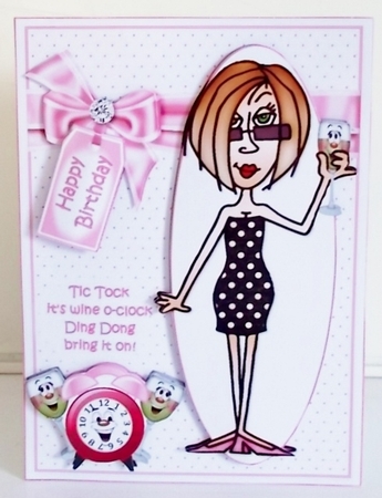J.J Its wine o-clock quick card by Pam Stubley