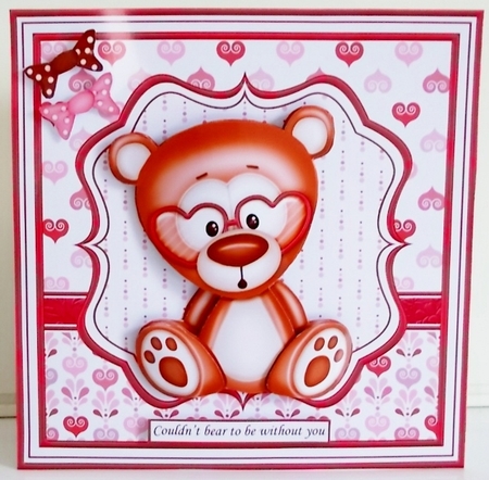 COULDNT BEAR TO BE WITHOUT YOU 7.5 Male or Female Decoupage Kit by Pam Stubley
