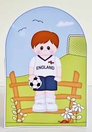 3D Shaped Card Kit - Little Footballer Plays for England by Pam Stubley
