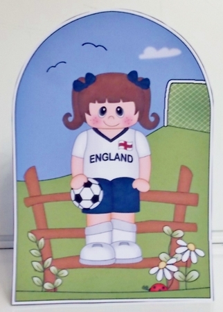 3D Shaped Card Kit - Little Footballer Plays for England by Pam Stubley