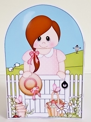 3D Shaped Card  Kit - In the Garden - Teenage Girl is relaxing in the the Garden by Pam Stubley