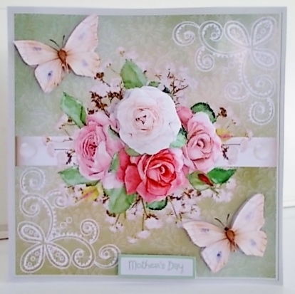 Mixed rose and butterfly by Pam Stubley