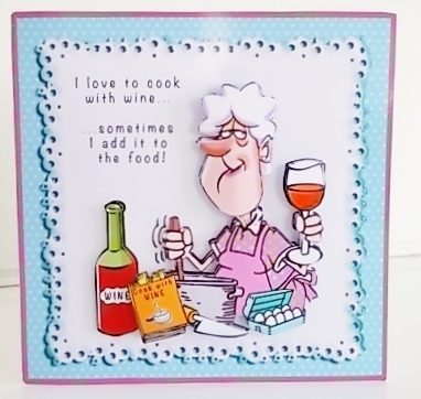I Love To Cook With Wine - Decoupage by Pam Stubley