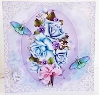 Blue Roses & Violets Bouquet Mini Page Kit by Pam Stubley