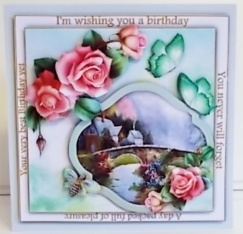 Border Birthday Greeting - Roses by Pam Stubley