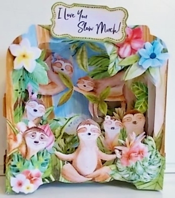 Wild about Sloths Shape the Scene 3D Card and Envelope Kit. by Pam Stubley