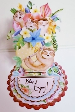 Wild about Sloths Easel Vase and Envelope Kit.  by Pam Stubley