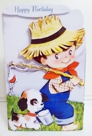 Vintage Fisher Boy Card by Pam Stubley