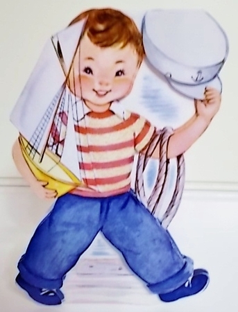 Vintage Sailor Boy Card by Pam Stubley