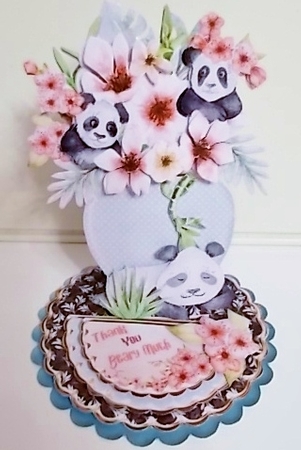 Wild about Pandas Easel Vase and Envelope Kit.  by Pam Stubley