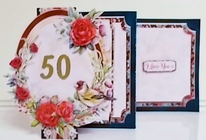 Anniversary Rose Accordion Card, Envelope & Bookmark Kit. by Pam Stubley
