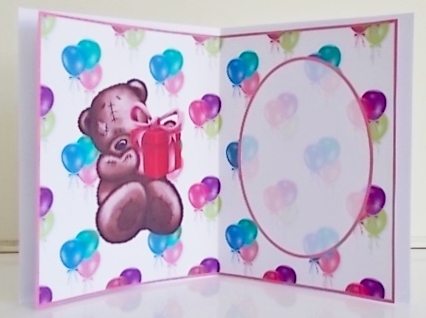 Birthday Bear Greetings - Girl Insert by Pam Stubley