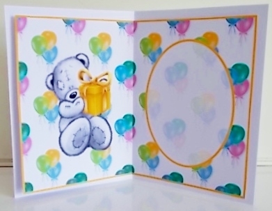 Birthday Bear Greetings Insert by Pam Stubley