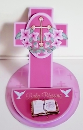 Baby Blessings Baptism, Blessings, Christening  For Girl Cross Shape Card Mini Kit by Pam Stubley