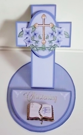 Baby Blessings Baptism, Blessings, Christening  For Boy Cross Shape Card Mini Kit by Pam Stubley