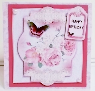 Pink Vintage Style Floral by Pam Stubley