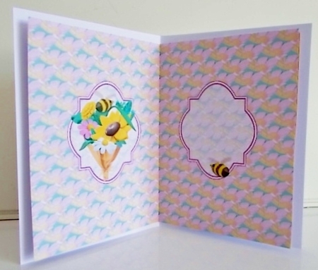 Bear hugs and flowers A5 blank insert by Pam Stubley