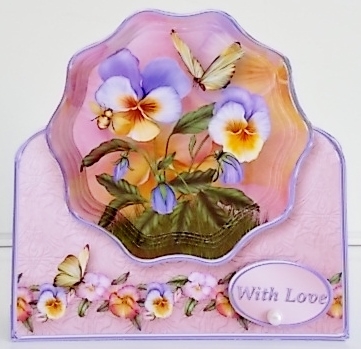 Spring Pansies - Wavy Pyramid Card Mini Kit by Pam Stubley