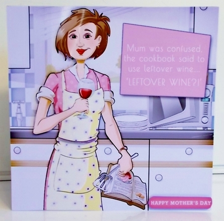 Mums Wine 8x8 Quick Card by Pam Stubley