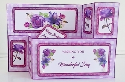 Wiper card Purple rose & Lily by Pam Stubley