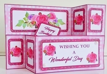 Wiper card Pink roses by Pam Stubley