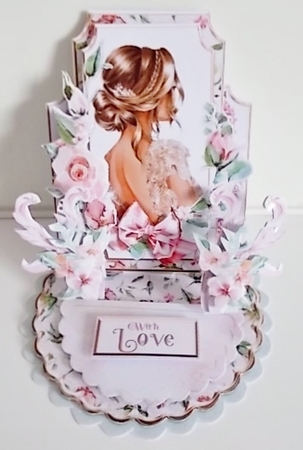 Delicate Roses Triple Easel Card and Envelope Kit.  by Pam Stubley