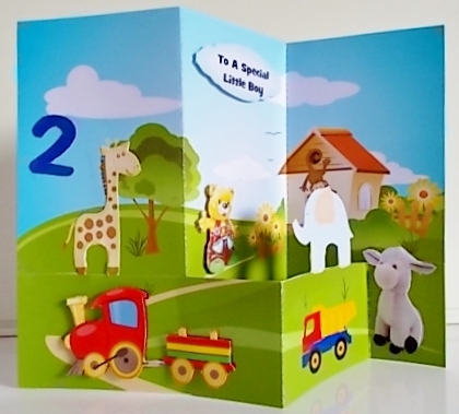 Z Fold Card Boy Birthday ages 1-4 by Pam Stubley