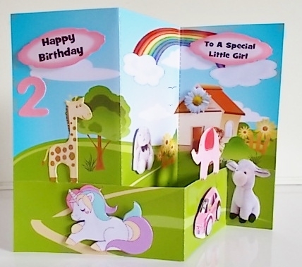 Z Fold Card Girl Birthday - ages 1-4 by Pam Stubley