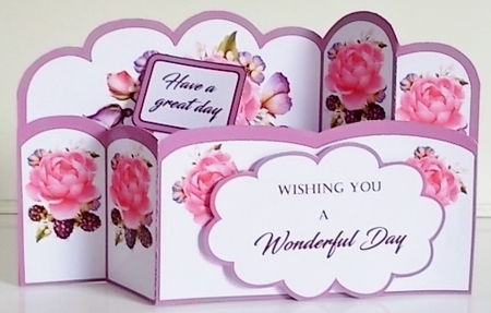 Wiper card Pink peonies by Pam Stubley