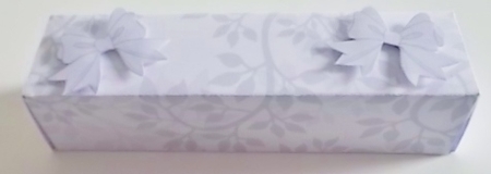 LONG GIFT BOX - GREY LEAVES by Pam Stubley