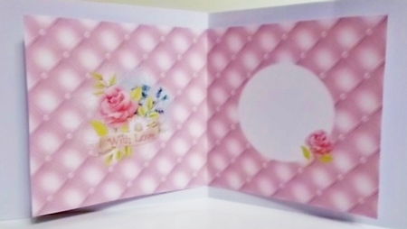 6 x 6 Card Insert Rose Bouquet with Pink Background, Blank by Pam Stubley