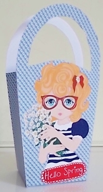 LARGE ROUND TOP GIFT BAG - HELLO SPRING by Pam Stubley