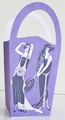 LARGE ROUND TOP GIFT BAG - ART DECO FASHION 2 by Pam Stubley