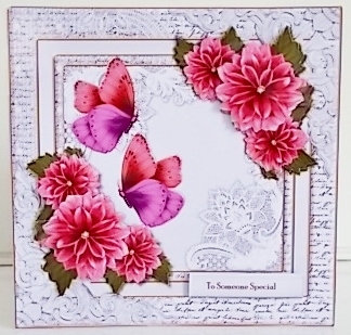 Pink Dahlias  Birthday  Wishes  Mini Kit by Pam Stubley