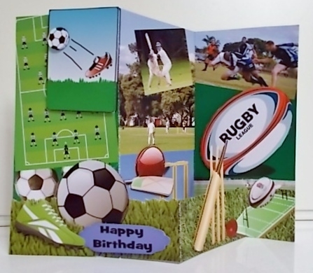 Sport Z Card Football, Cricket & Rugby - Birthday or Fathers Day by Pam Stubley