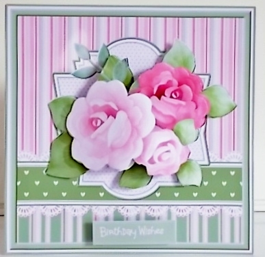 Birthday rose 7x7 card by Pam Stubley