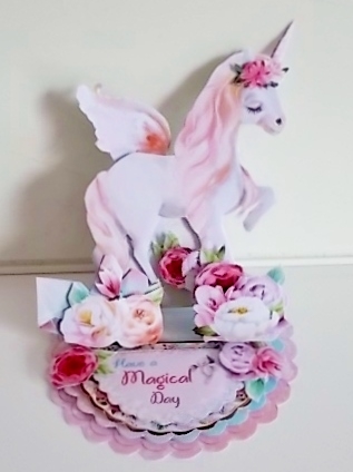 The Princess & the Unicorn Triple Easel Card and Envelope Kit.  by Pam Stubley