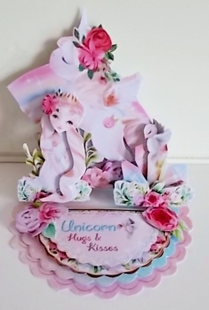 The Princess & the Unicorn Triple Easel Card and Envelope Kit.  by Pam Stubley