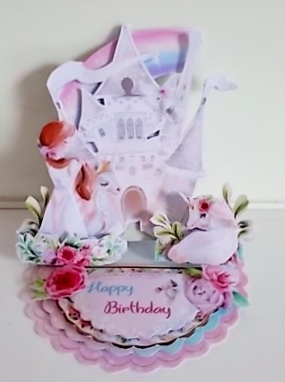 The Princess & the Unicorn Triple Easel Card and Envelope Kit.  by Pam Stubley