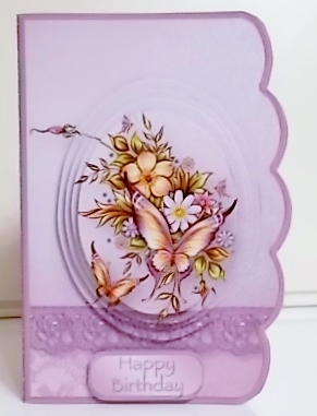 Flowers and Butterflies - Scallop Edged Card Mini Kit by Pam Stubley