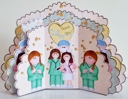 TRIPLE LAYER GATEFOLD - THANK YOU MEDICAL by Pam Stubley