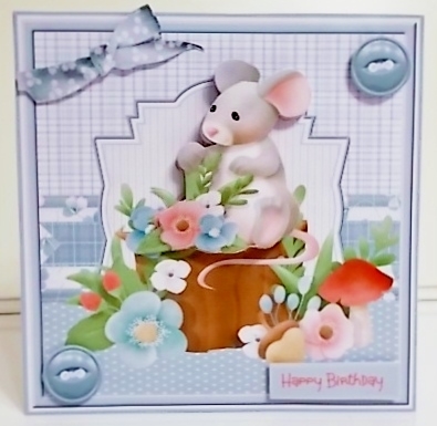 Forest mouse 7x7 card by Pam Stubley