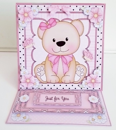 3D Easel Card Mini Kit - Cute Little Teddy Bear by Pam Stubley