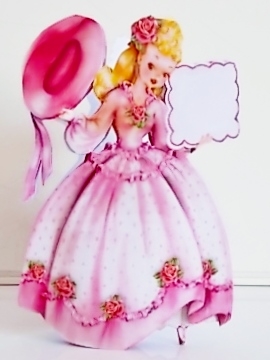 Vintage Crinoline Lady Card by Pam Stubley