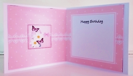Pretty Flowers & Butterfly Birdcage square landscape insert by Pam Stubley