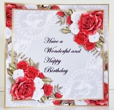 Quick Card  happy Birthday  Red Roses by Pam Stubley