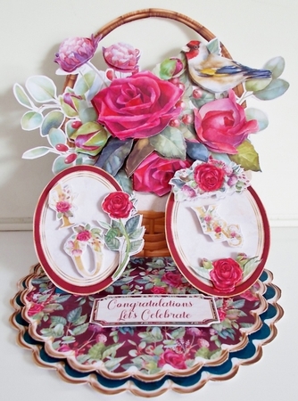 Anniversary Rose 2 Triple Easel Card by Pam Stubley