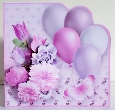 Pink Posy - Balloons Card Mini Kit by Pam Stubley