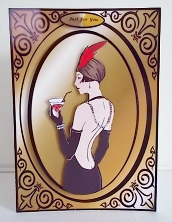 Framed Deco Lady by Pam Stubley